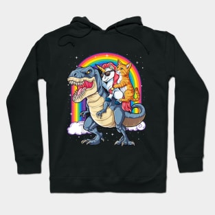 Fantastic Felineosaur a Majestic Blend of Cat, Dino, and Unicorn Hoodie